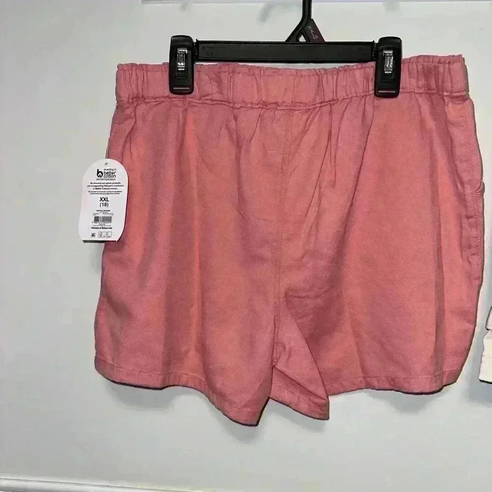NWT! Lot of 2 Wonder Nation Shorts, Girls (18) XXL, Pink & Cream